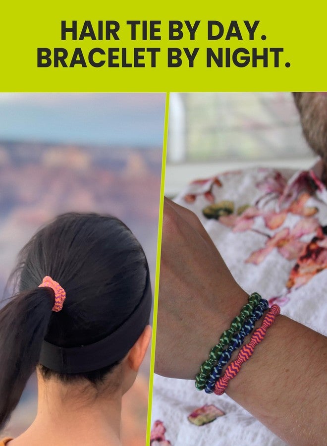 Caterpy Ultimate Elastic Scrunchies Hair Ties – Non-Crease Hair Scrunchies for All Hair Types, Doubles as Bracelet Accessory, Comfortable Hold, 3-Pack Scrunchies for Women & Men - Blonde - Image 4